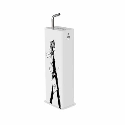 3196-DAN DRYER COLUMN, sanitiser stand, white, for batteries