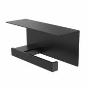 5030-Toilet roll holder w/ shelf, black, right-oriented