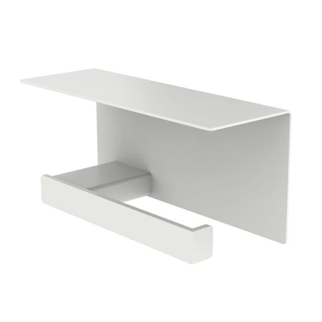 Toilet roll holder with a shelf, right-oriented, white